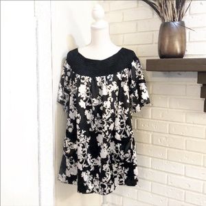 Cotton Works 100% Silk Flutter Sleeve Top